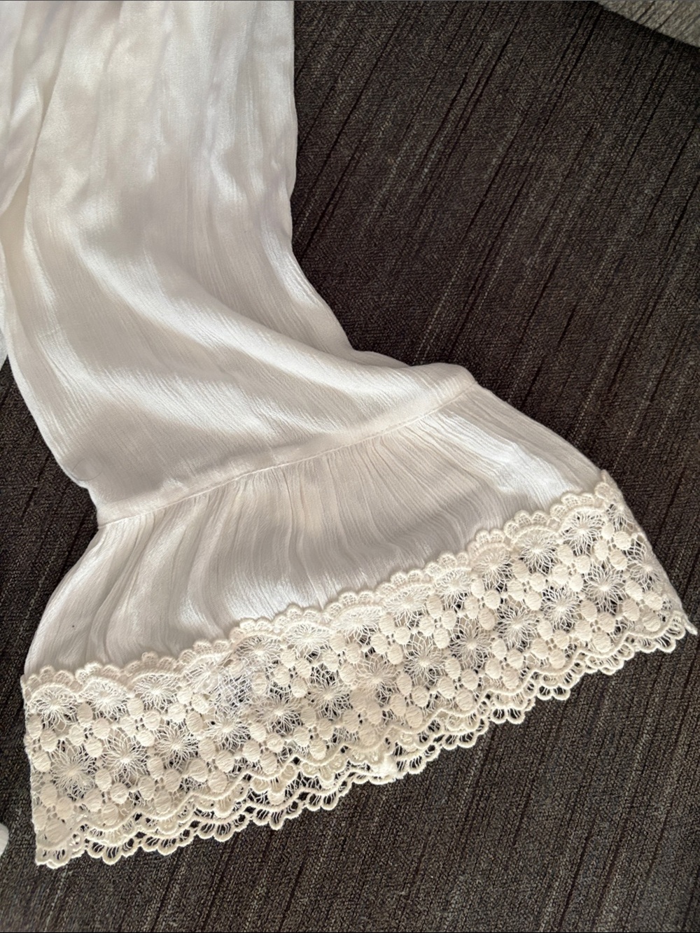 Women’s White Lace-Trim Peasant Blouse - Off-Shoulder Style - Picture 3 of 3